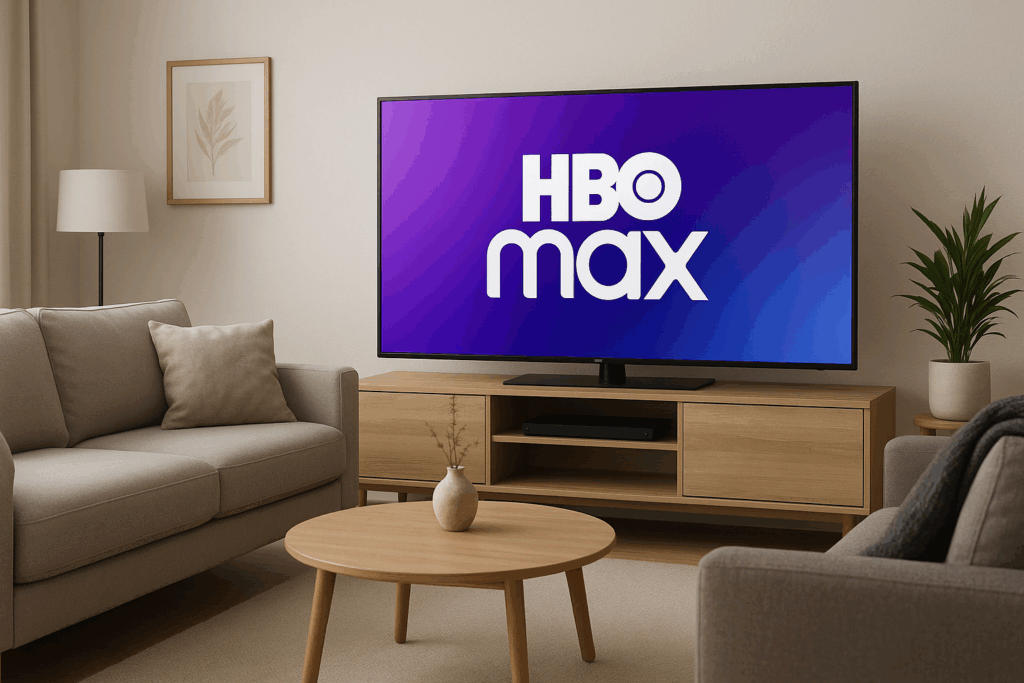 HBO Max auf dem Fernseher, KI-generiertes Symbolbild / meinvodstream HBO Max auf dem Fernseher, KI-generiertes Symbolbild / meinvodstream