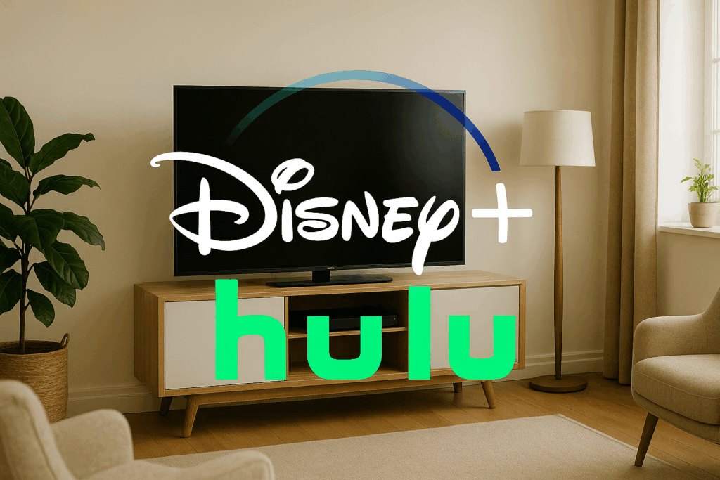 KI-generiertes Symbolbild mit den Logos von Disney+ und Hulu / meinvodstream KI-generiertes Symbolbild mit den Logos von Disney+ und Hulu / meinvodstream